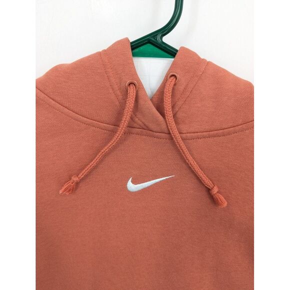 Nike Women's Modern Center Middle Swoosh Embroidered Logo Orange Hoodie Medium - Picture 3 of 5